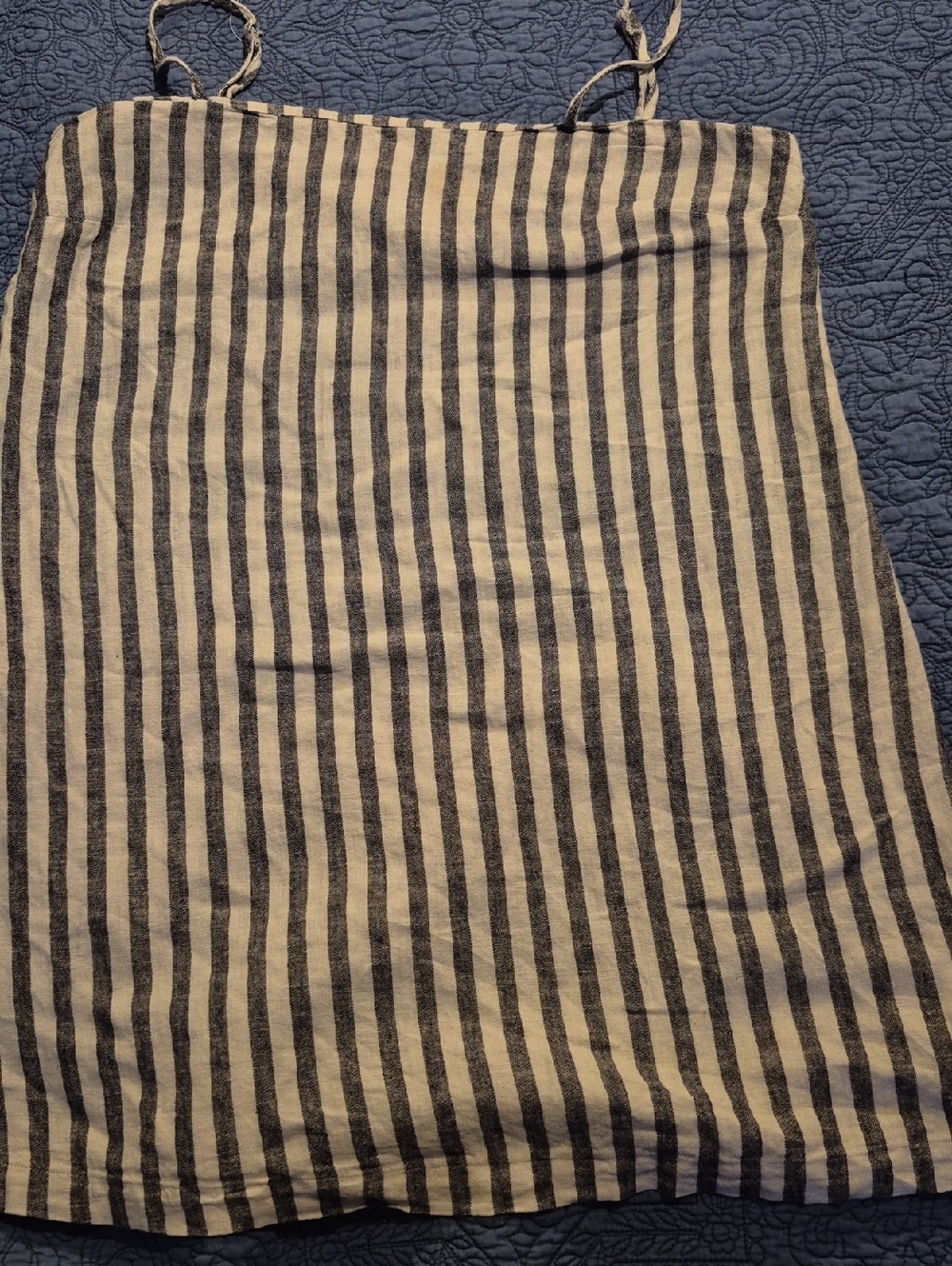 a new day Blue and Cream Vertical-Stripe A-Line Dress
